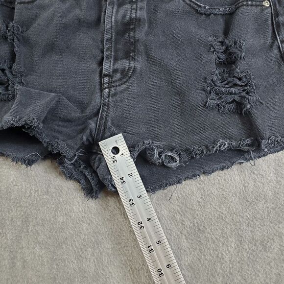 Forever 21 Shorts Womens 28 Black Distress Cut Off Denim - Picture 5 of 6